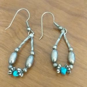 Vintage Sterling Silver Turquoise Earrings